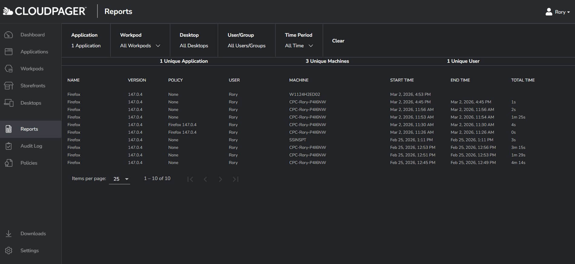 Cloudpager_MSIX_Reports Reports for MSIX applications within Cloudpager