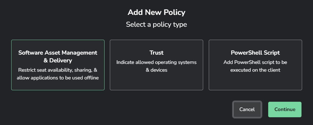 Add a New Policy - Cloudpager Image